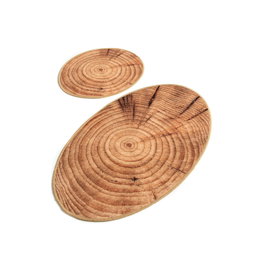 Mijölnir Juego de alfombrillas de baño Wood Djt Multicolor, 2 piezas